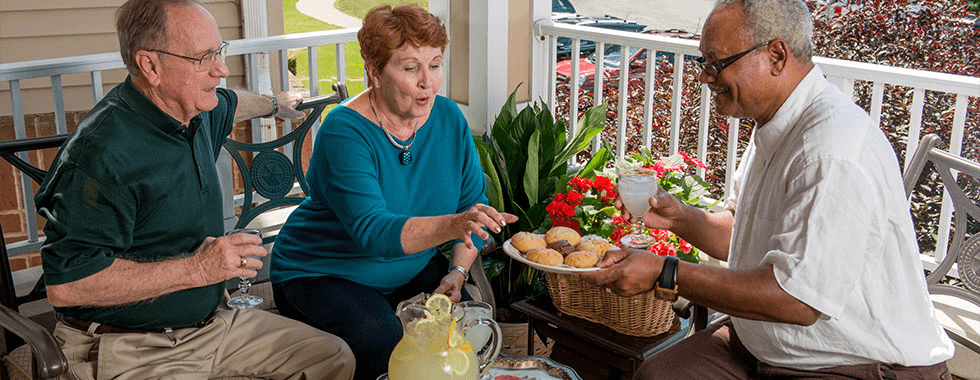 having cookies and lemonade